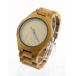 full bamboo and scale no number dial with natural wood watch side view