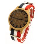 bamboo case and walnut no number dial Wood Wood Watch side view